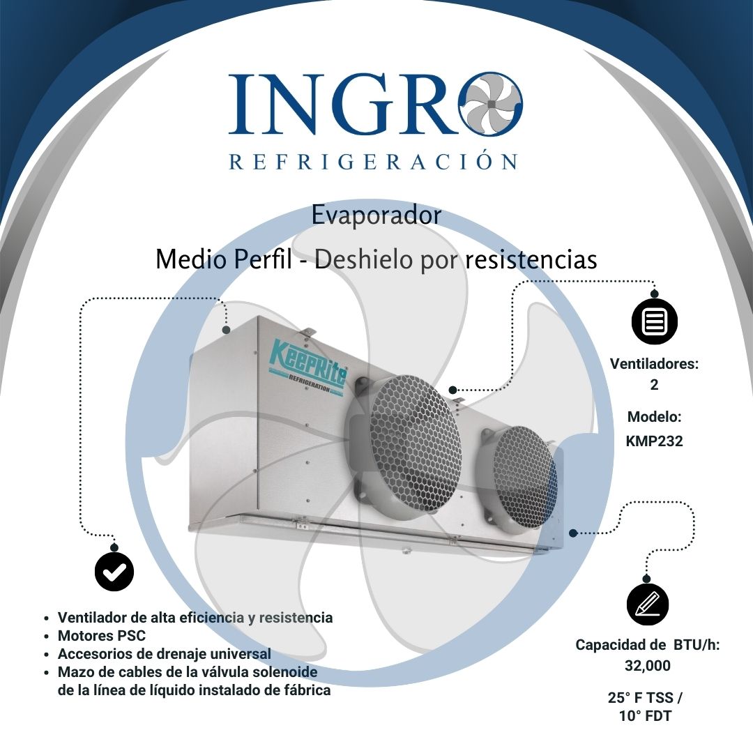 Evaporadores de Medio perfil - Deshielo por resistencias | KMP