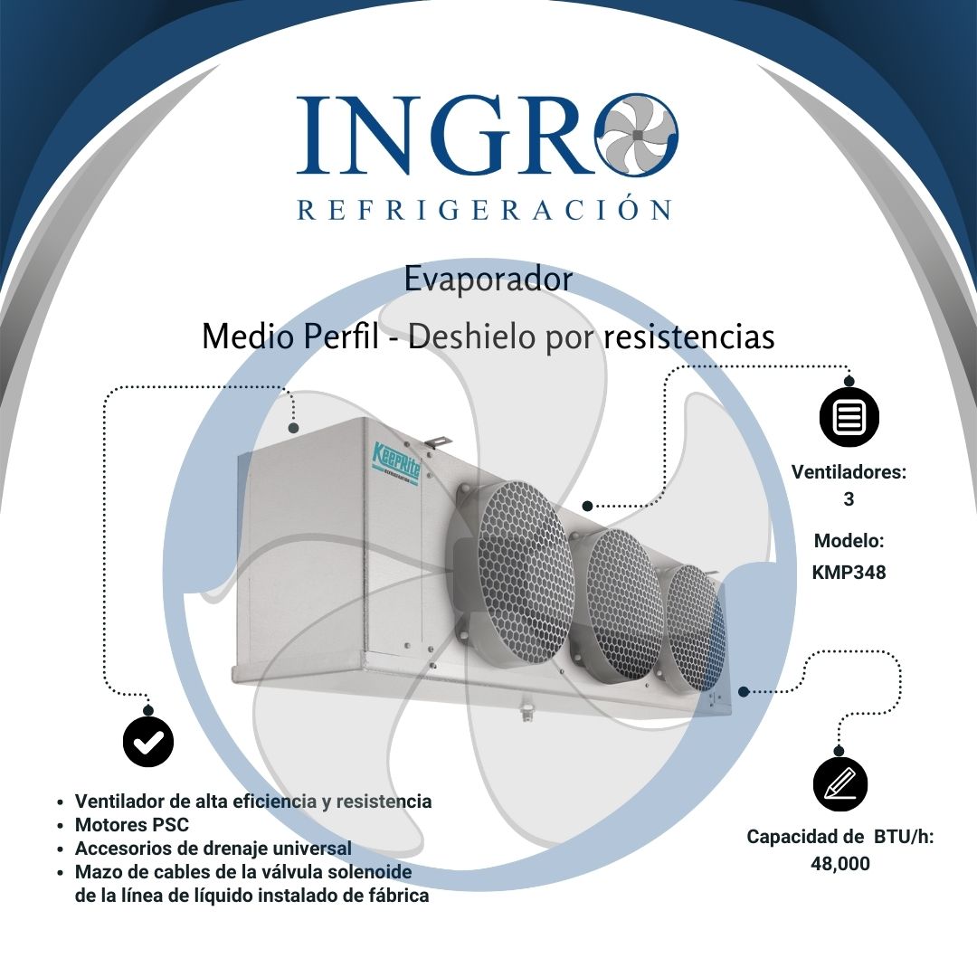 Evaporadores de Medio perfil - Deshielo por resistencias | KMP