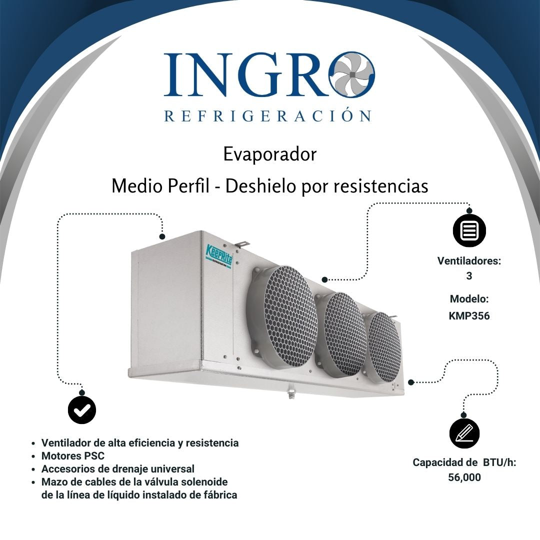 Evaporadores de Medio perfil - Deshielo por resistencias | KMP