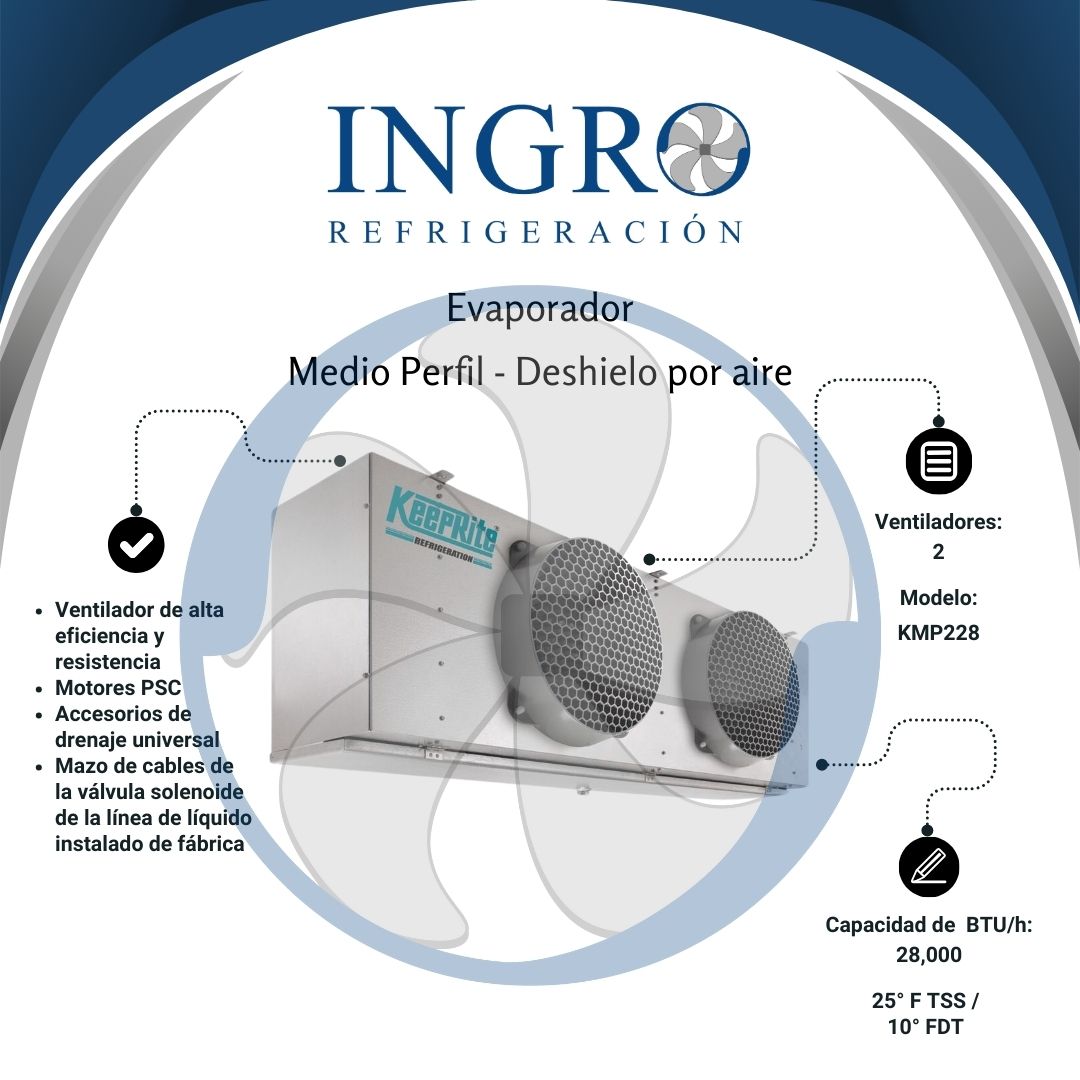 Evaporadores de Medio perfil - Deshielo por aire | KMP