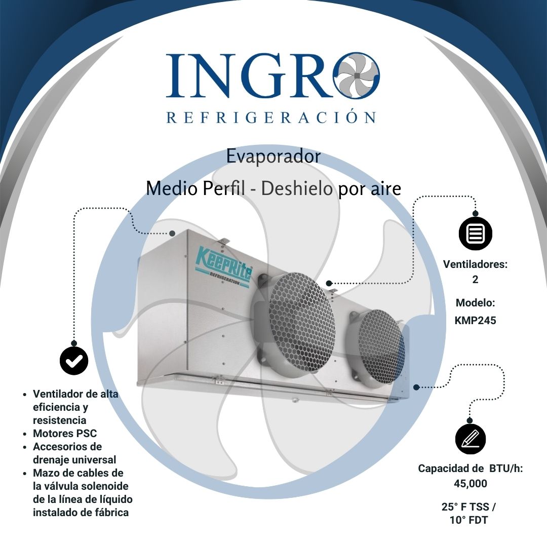 Evaporadores de Medio perfil - Deshielo por aire | KMP