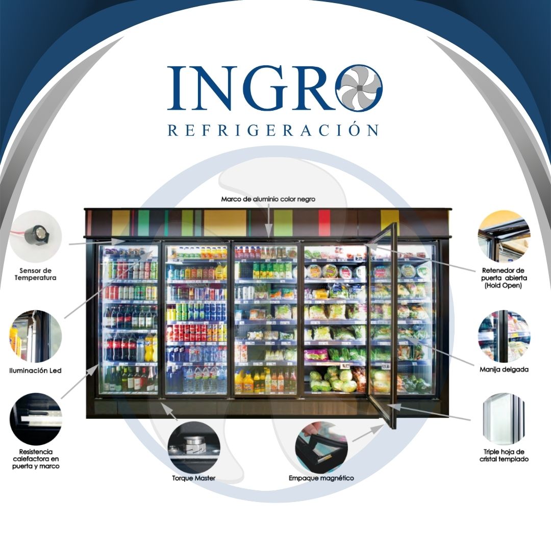 Marco de 3 Puertas de exhibición (Reach-in)